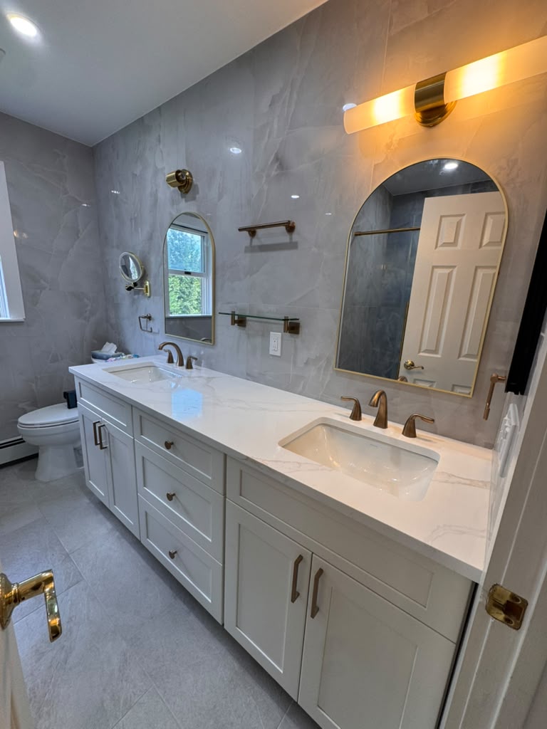 Custom bathroom vanity top project by Granite Guys