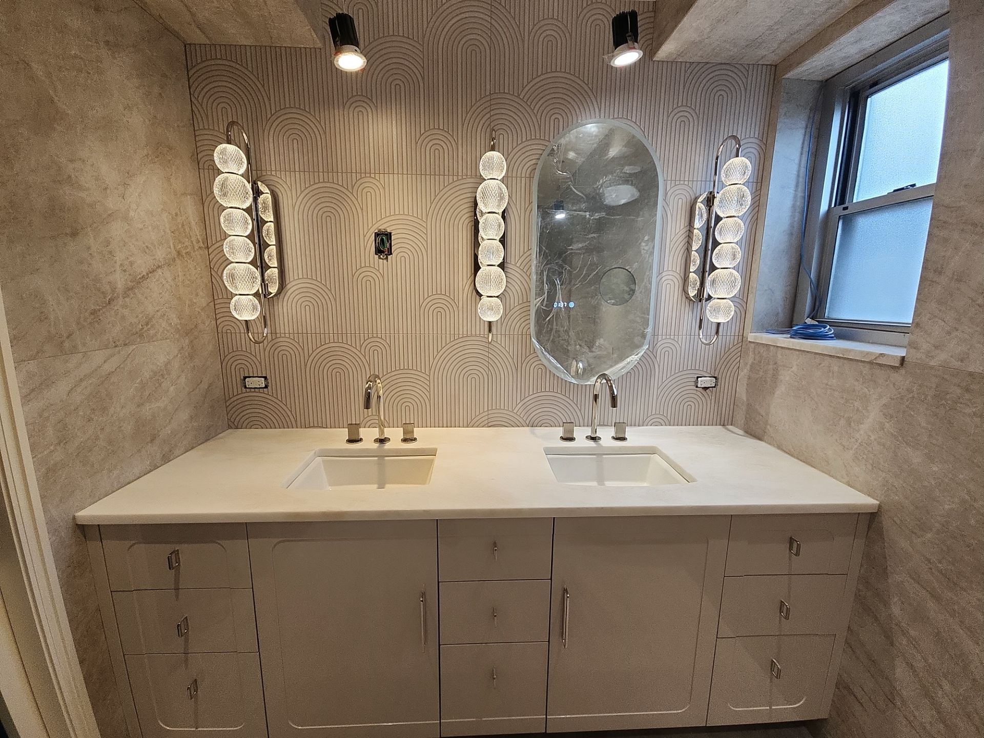 Custom bathroom vanity top project by Granite Guys
